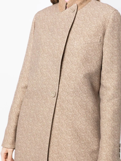 Fendi Brown Embroidered Wool Blend Coat In Brown