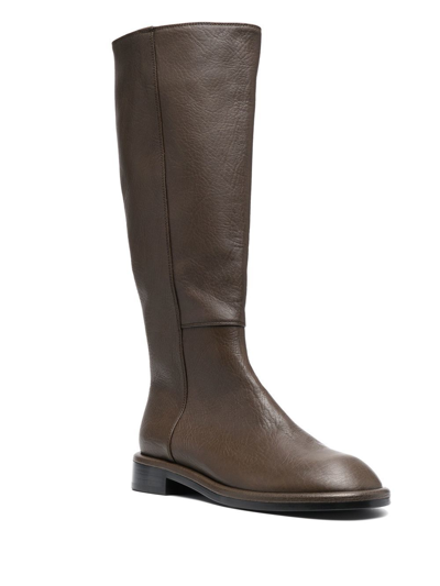 Shop Agl Attilio Giusti Leombruni Below-the-knee Leather Boots In Braun