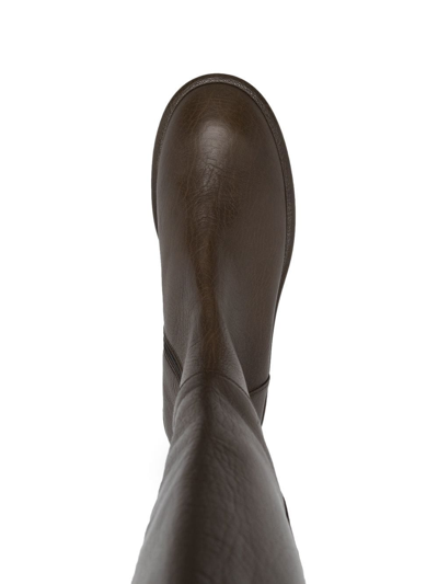 Shop Agl Attilio Giusti Leombruni Below-the-knee Leather Boots In Braun