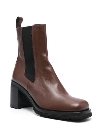 Shop By Far Block-heel Ankle Boots In Braun