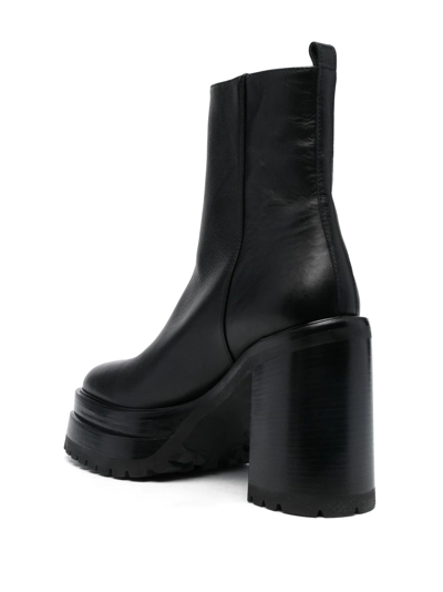 Shop Agl Attilio Giusti Leombruni 120mm Zip-up Leather Boots In Schwarz