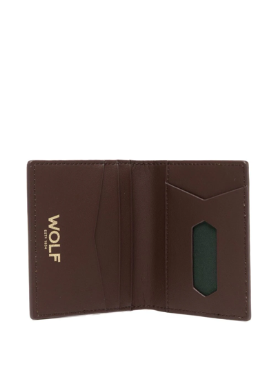 Shop Wolf Logo-print Card Holder In Braun