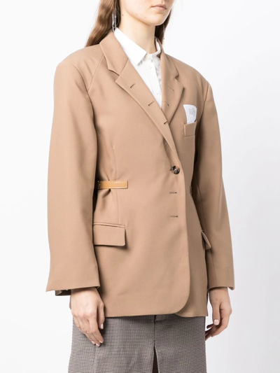 Shop Rokh Single-breasted Tailored Blazer In Braun