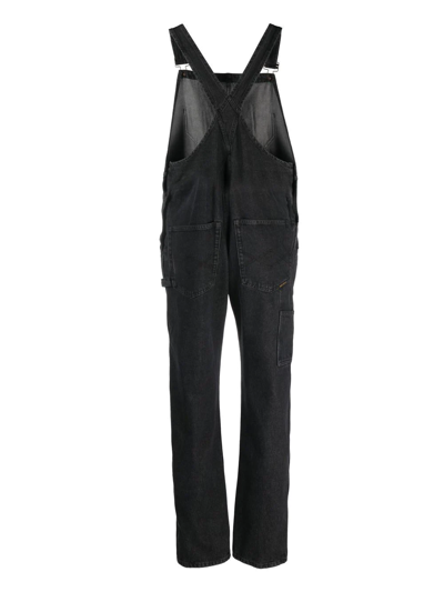 Shop Washington Dee Cee Logo-print Denim Dungarees In Schwarz