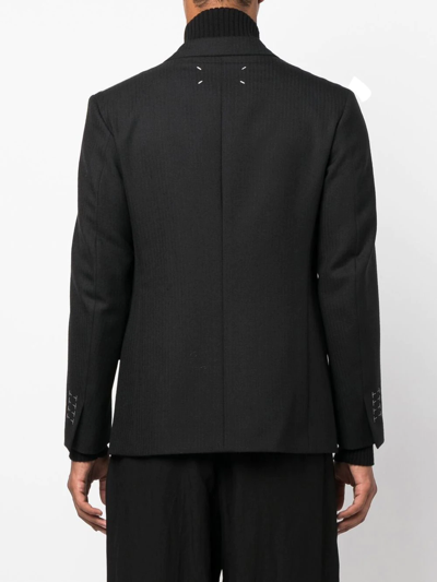 Shop Maison Margiela Single-breasted Wool Blazer In Black