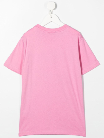 Msgm Logo-print Cotton T-shirt In Rosa