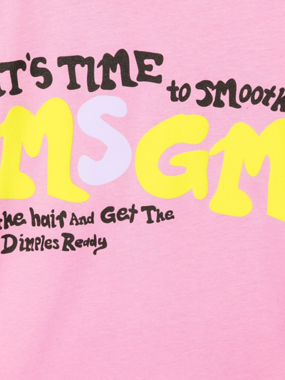Msgm Logo-print Cotton T-shirt In Rosa
