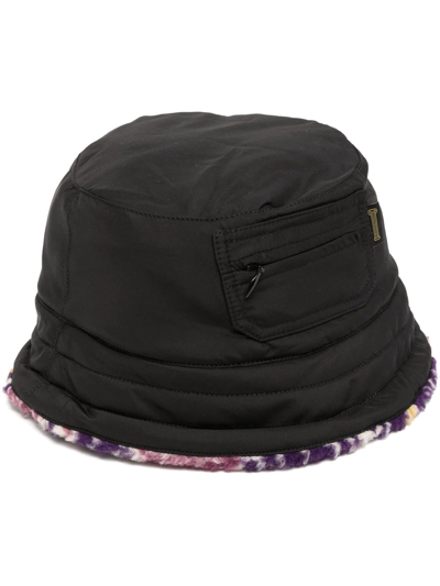 Shop Aries Logo-print Fleece Bucket Hat In Violett