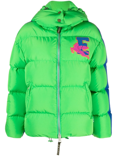 Shop Etro Pegaso-logo Puffer Jacket In Green