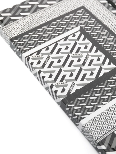 Versace Graphic-print Notebook In Schwarz
