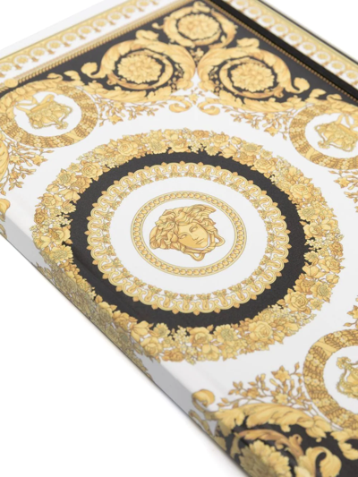Shop Versace Baroque-print Notebook In Gold