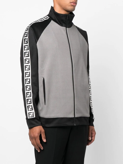 Shop Fendi Zip-up Sweatshirt In Schwarz