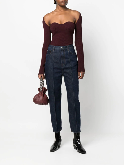 Shop Totême High-waist Cropped Jeans In Blue