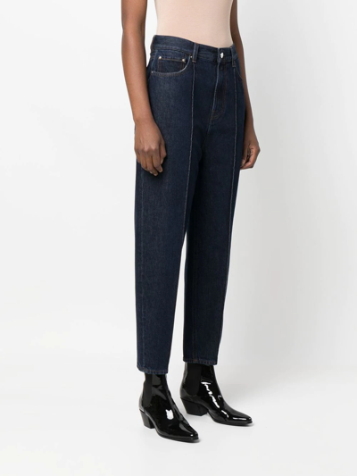 Shop Totême High-waist Cropped Jeans In Blue