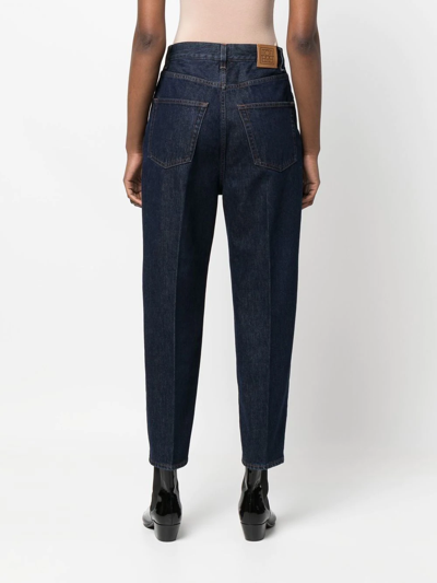 Shop Totême High-waist Cropped Jeans In Blue