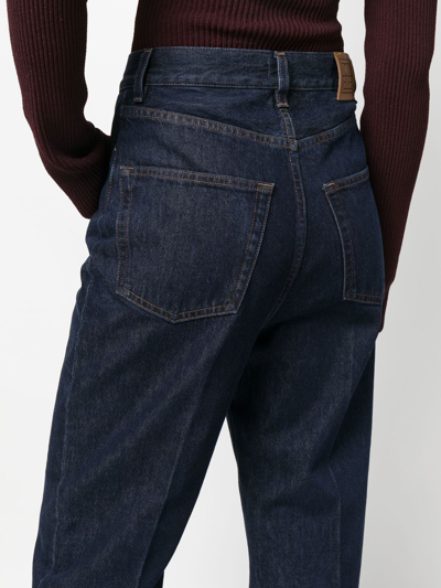 Shop Totême High-waist Cropped Jeans In Blue