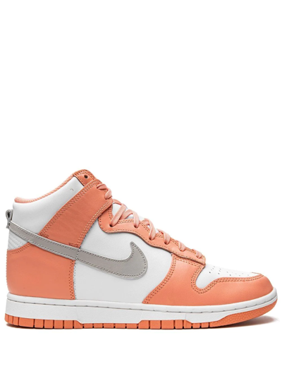 Shop Nike Dunk High "salmon" Sneakers In Orange