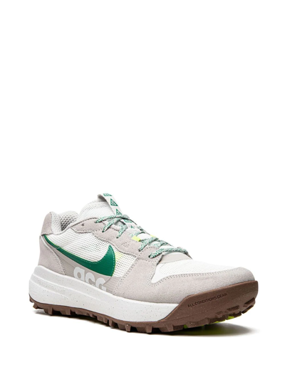 Shop Nike Acg Lowcate "light Iron Ore/green" Sneakers In Grey