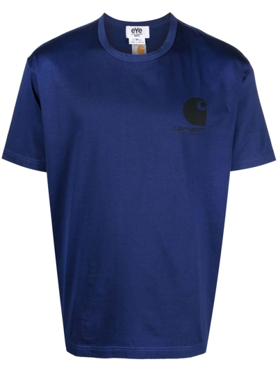 Shop Junya Watanabe Logo-print T-shirt In Blau