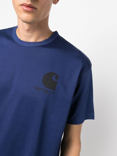 Shop Junya Watanabe Logo-print T-shirt In Blau