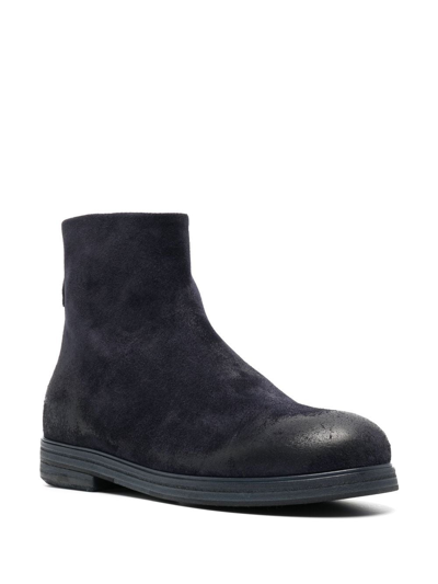 Shop Marsèll Leather Ankle Boots In Blau