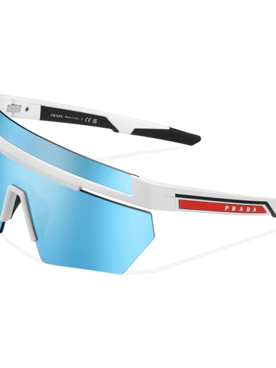Prada Linea Rossa Impavid Oversized Sunglasses In Weiss