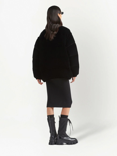 Prada Detachable-sleeve Puffer Jacket In Schwarz