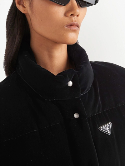 Prada Detachable-sleeve Puffer Jacket In Schwarz