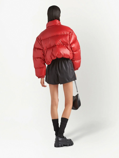 Shop Prada Re-nylon Detachable-sleeve Jacket In Rot