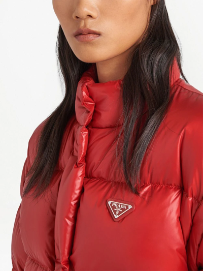 Shop Prada Re-nylon Detachable-sleeve Jacket In Rot