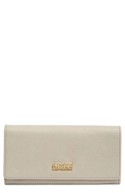 Shop Aimee Kestenberg Sovana Foldover Slim Wallet In Elephant Grey