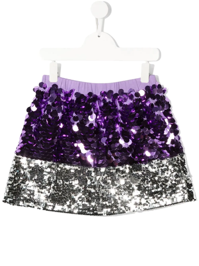 Shop N°21 Sequin-embellished Mini Skirt In Purple