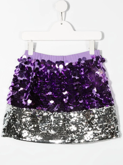 Shop N°21 Sequin-embellished Mini Skirt In Purple