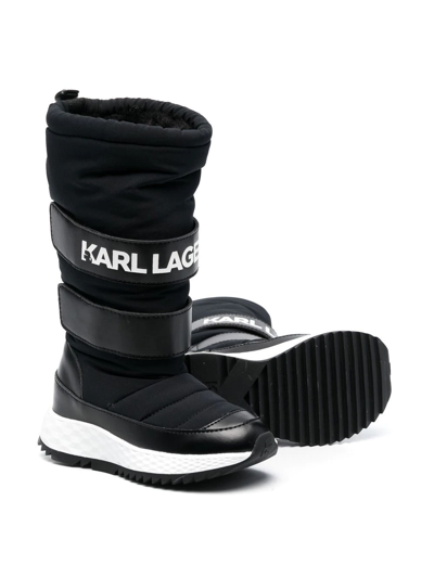 Shop Karl Lagerfeld Logo-print Snow Boots In 黑色