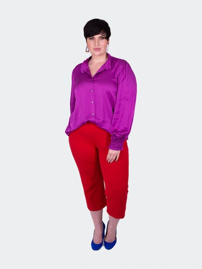 Shop Mayes Nyc Torie Blouse In Purple
