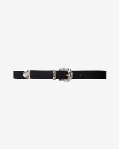 Shop Iro Andily Leather Belt In Black