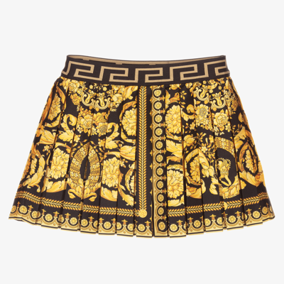 Shop Versace Girls Gold Barocco Skirt