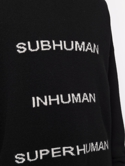 Shop Rick Owens Tommy Knitted-text Hoodie In Black