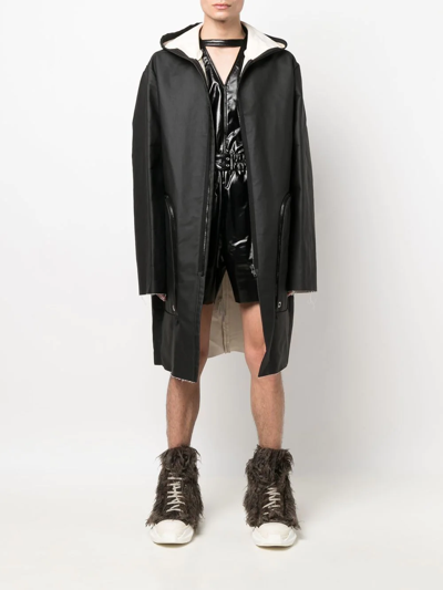 Rick Owens Strobe Long-length Parka In Black