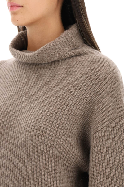Shop By Malene Birger 'camila' Cashmere High-neck Sweater In Grey