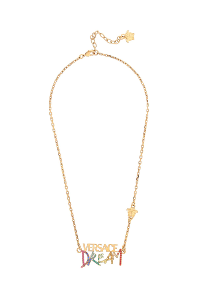 Shop Versace Dream Necklace In Gold