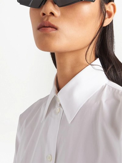 Prada Two-tone Panelled Shirtdress In White