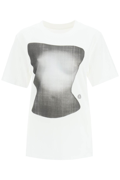 Shop Mm6 Maison Margiela Cotton T-shirt With Silhouette Graphic Print