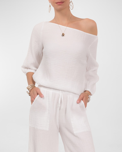 Shop Everyday Ritual Penny Cotton Gauze Top In White
