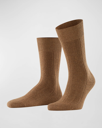 Shop Falke Men's Llasa Solid Ribbed Socks In Humus