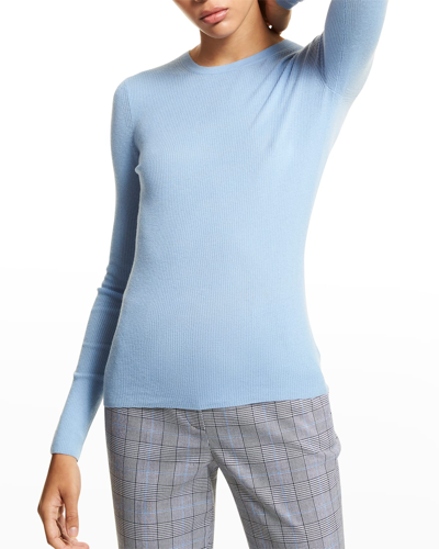 Shop Michael Kors Hutton Ribbed Cashmere Pullover In Orange
