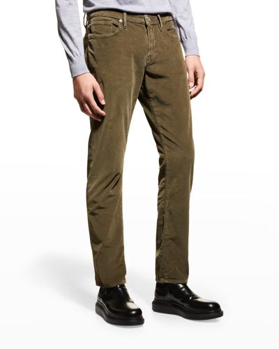 Shop Frame Men's L'homme Slim Stretch-corduroy Pants In Military Olive