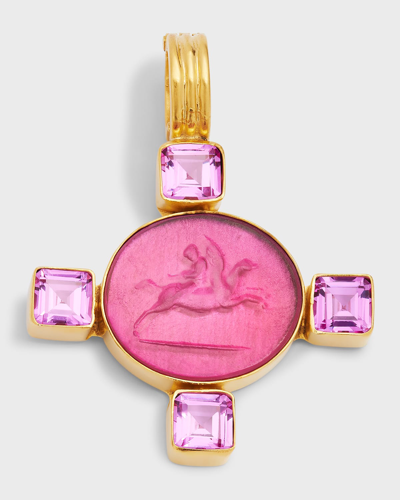 Shop Dina Mackney Pegasus Pink Sapphire Enhancer In Gold