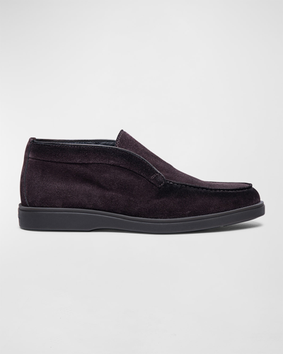 Shop Santoni Men's Detroit Shearling-lined Suede Chukka Boots In Charcoal