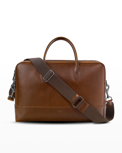 Shop Shinola Men's Canfield 36-hour Navigator Leather Briefcase In Medium Brown